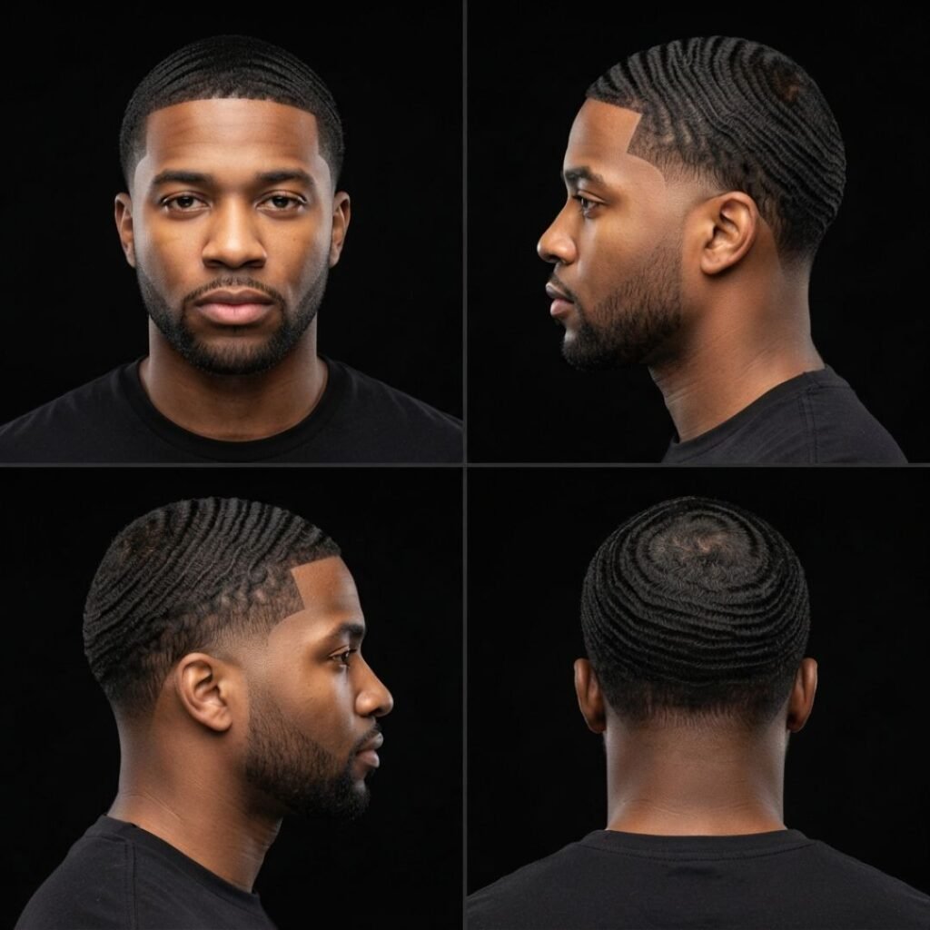 360 Waves with Mid Taper Fade