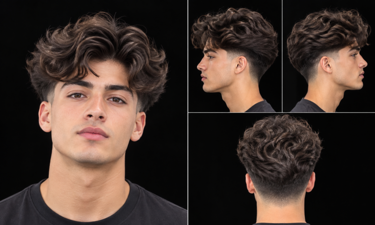 Blowout Taper With Wavy Hair: Stylish Men’s Look 