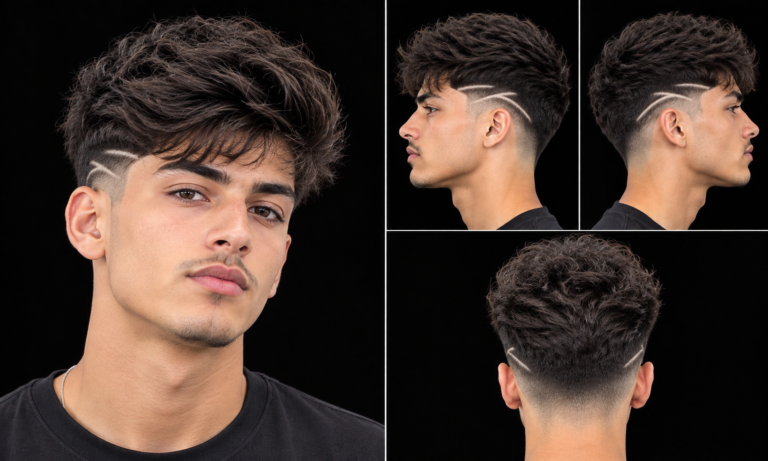 Mid Taper Fade With Side Design: Stylish Men’s Haircut