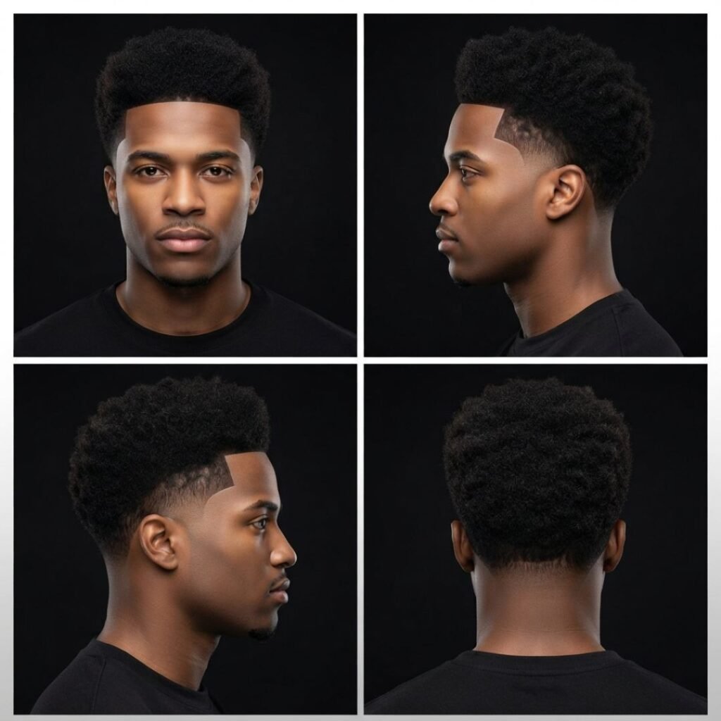 Afro with Edge-Up and Mid Taper