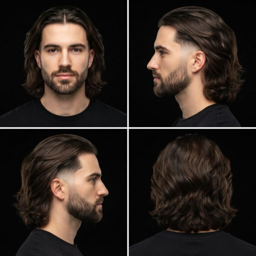 Attractive Long Flowing Middle Part