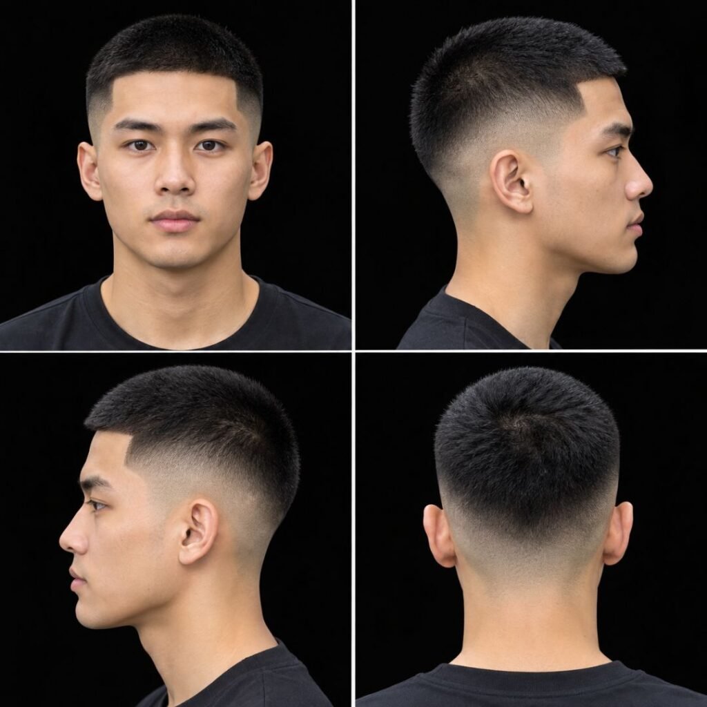 Buzz Cut with Drop Fade