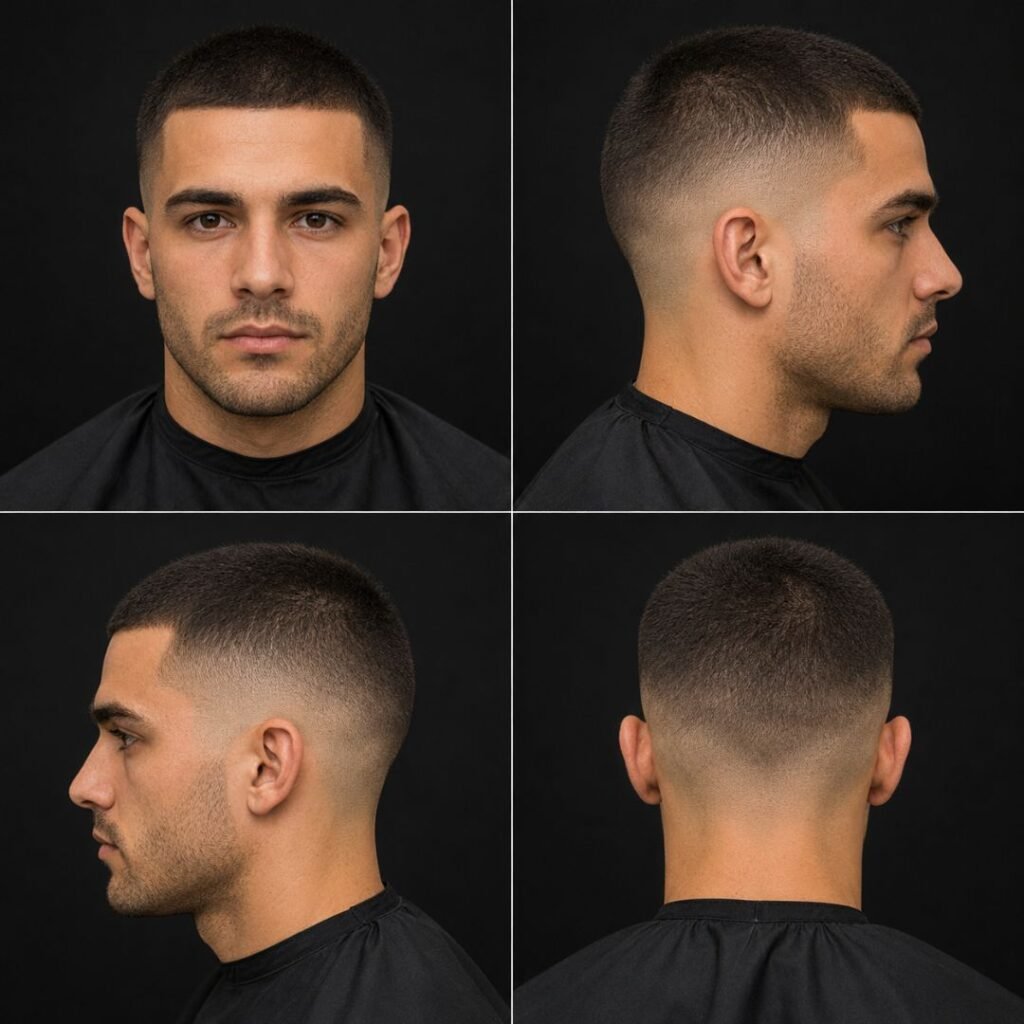 Buzz Cut with Mid Fade
