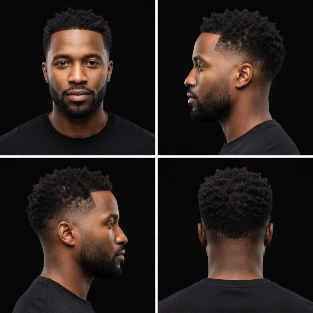 Caesar Cut with Mid Taper Fade