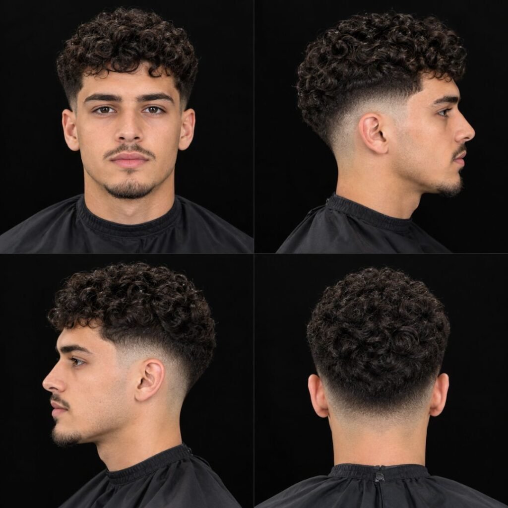 Classic Low Taper Fade with Natural Curls