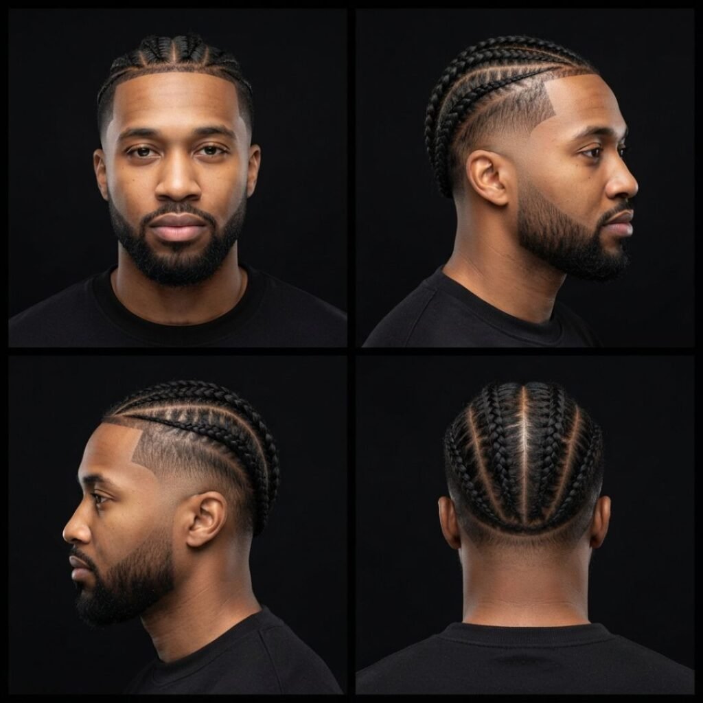 Cornrows with Mid Taper Fade