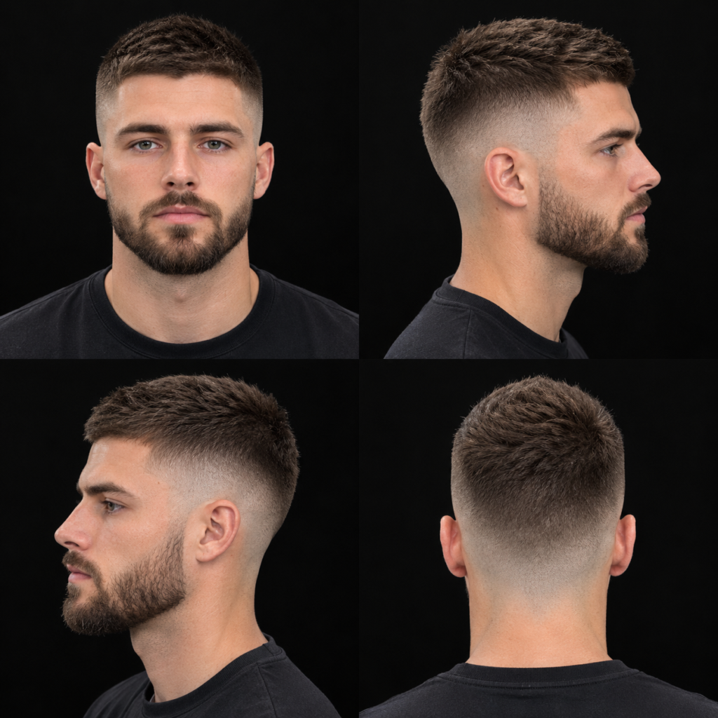 Crew Cut Fade with Beard