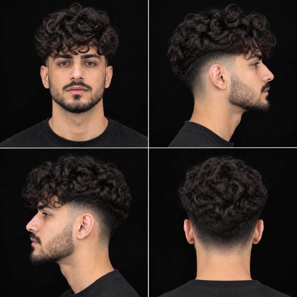 Curly Undercut with Low Taper