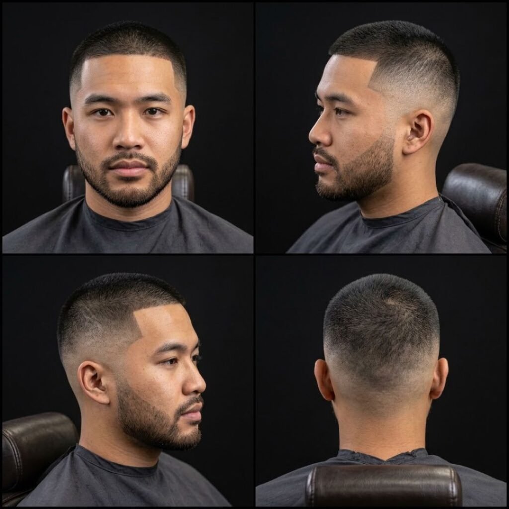 Faded Buzz Cut with Beard Blend