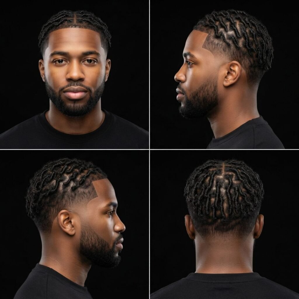 Finger Coils with Mid Taper Fade