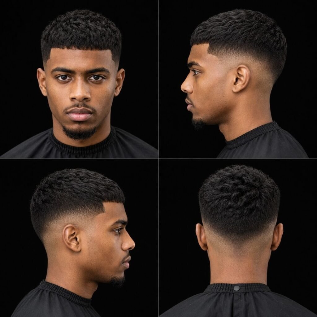 French Crop Haircut Black Men