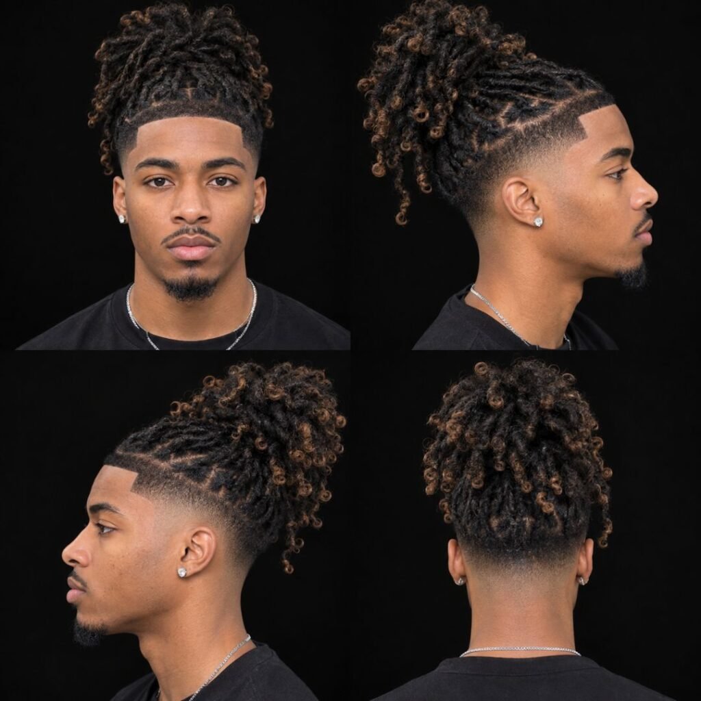 Loc Updo with Curled Ends