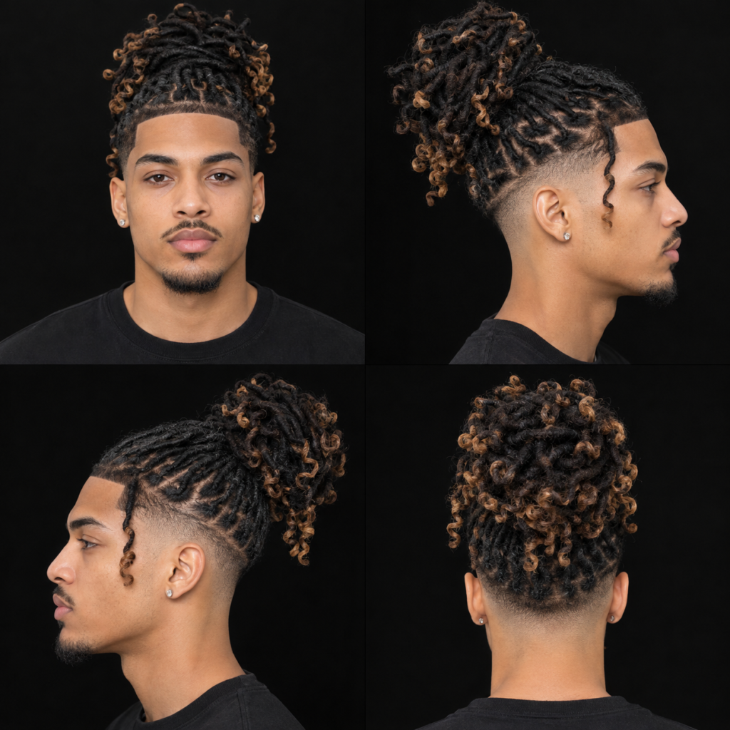 Loc Updo with Curled Ends