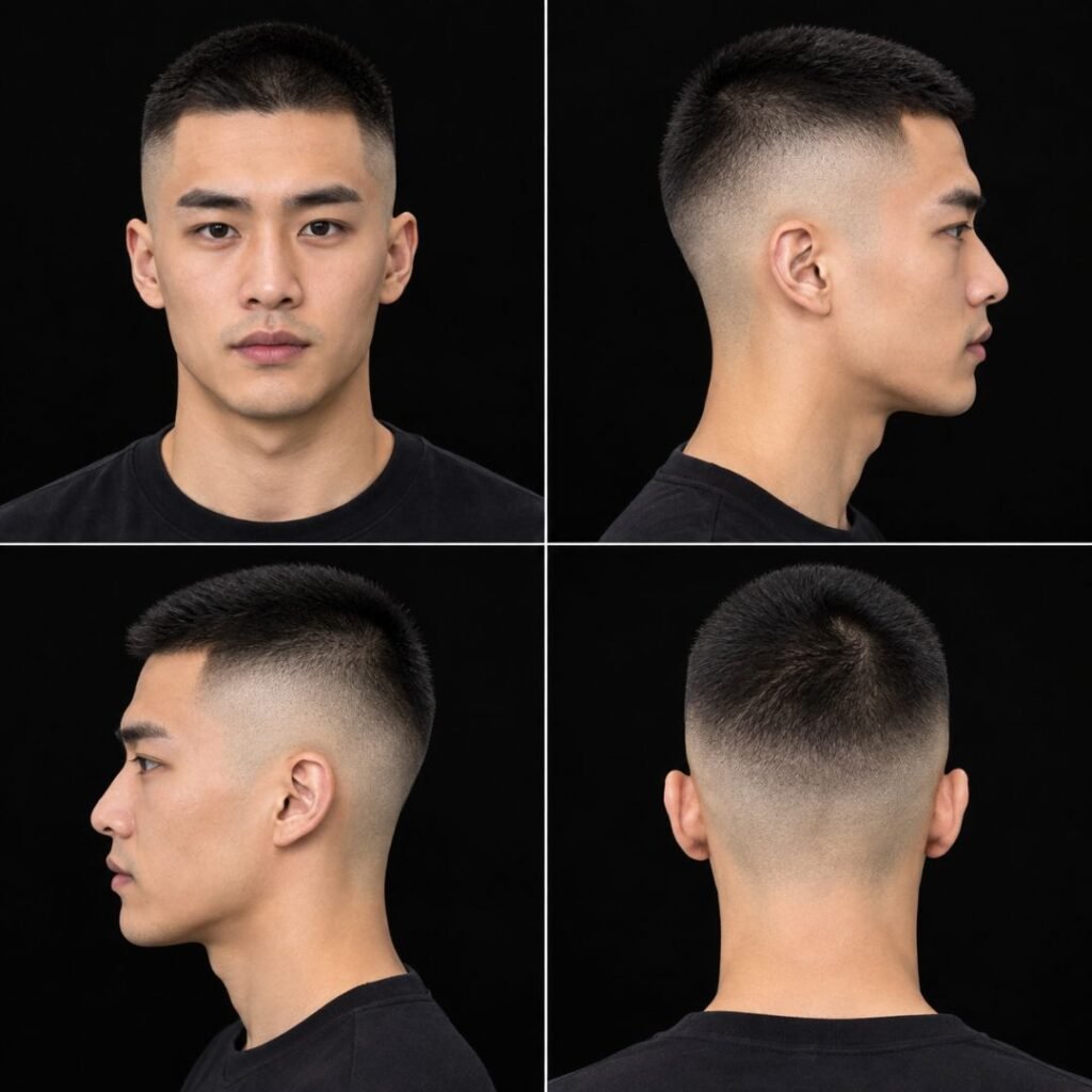 Long Buzz Cut with High Skin Fade