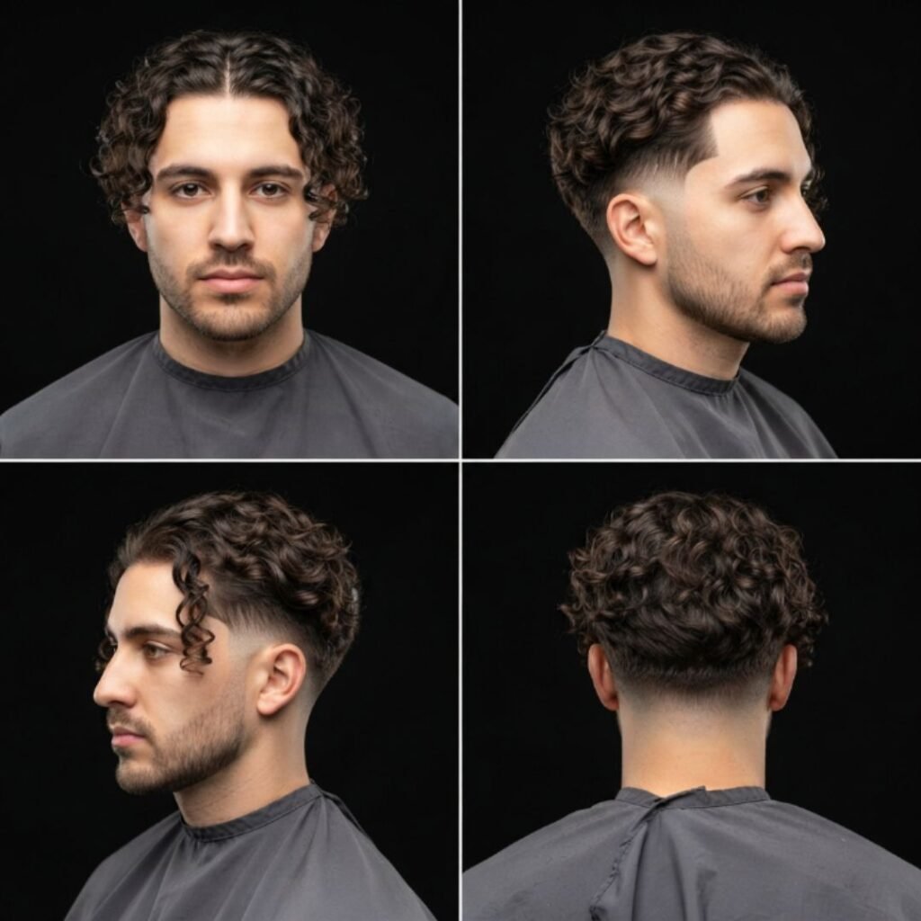 Long Curly Middle Part