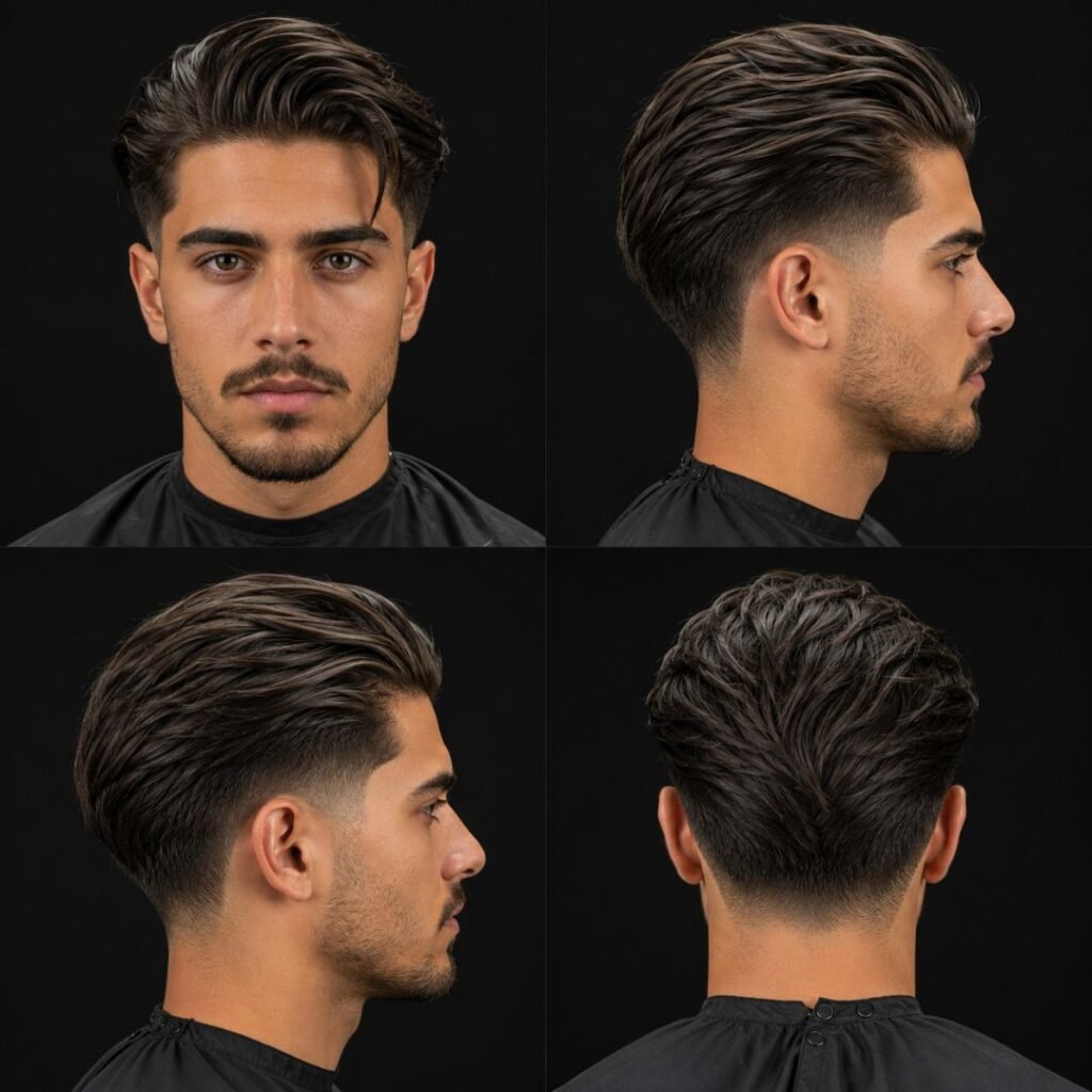 Long Hair with Low Taper Fade Undercut