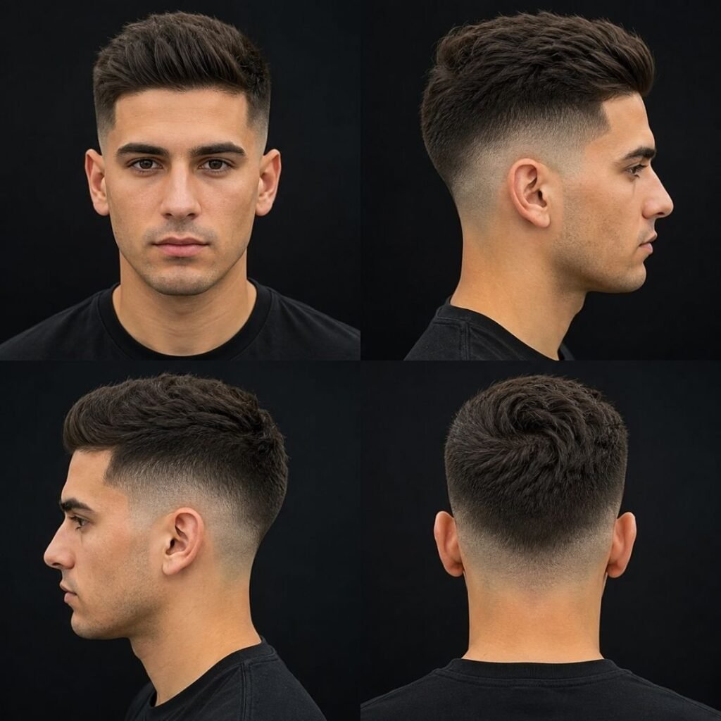 Low Taper Blowout Fade Straight Hair