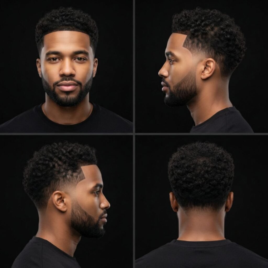 Low Taper Fade Curly Hair