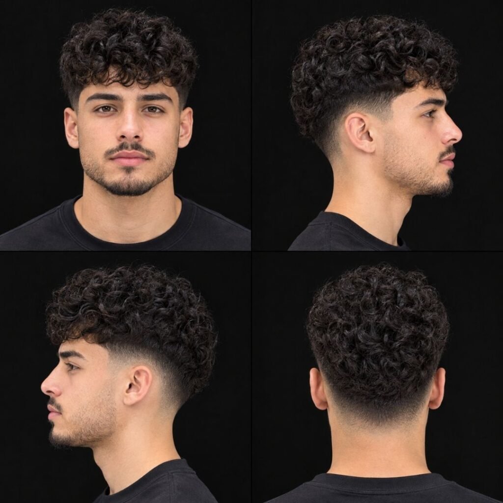 Low Taper Fade + Curly Hair