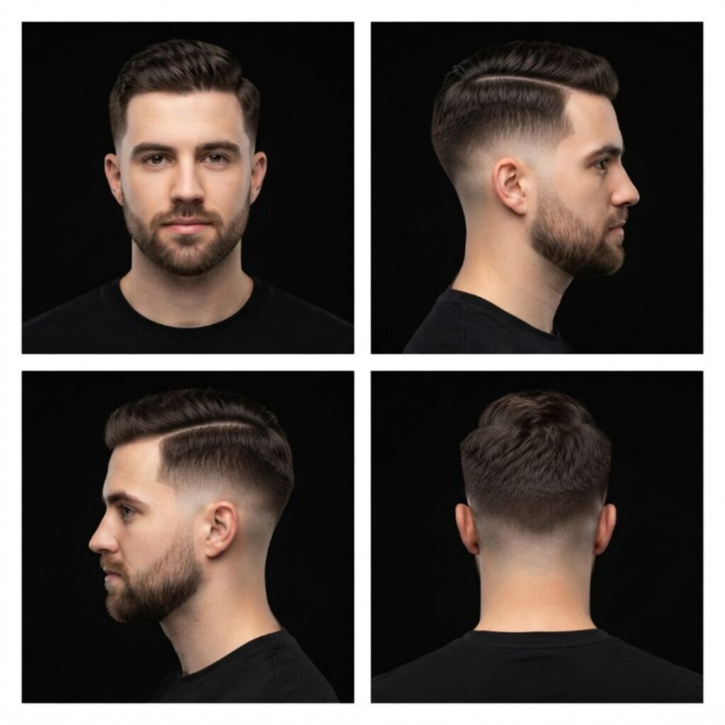 Low Taper Fade Side Part
