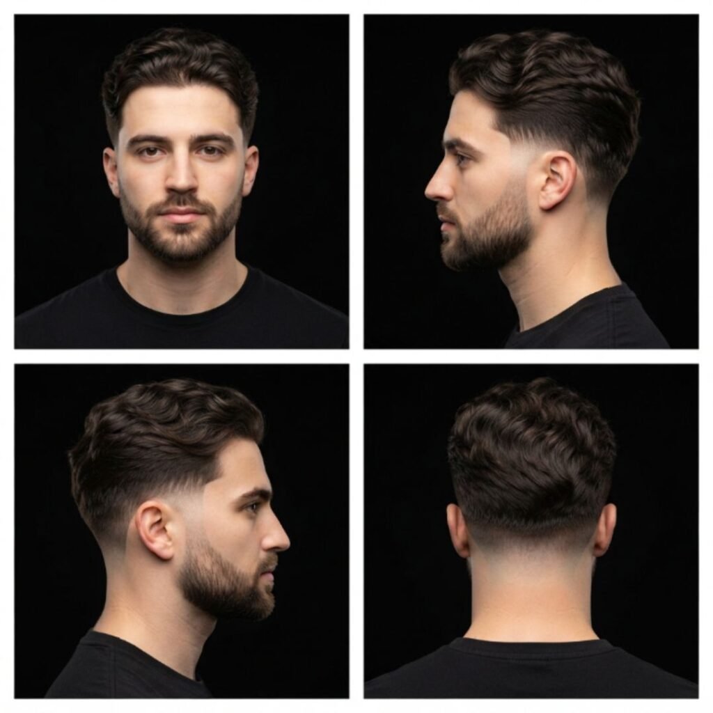 Low Taper Fade Wavy Hair