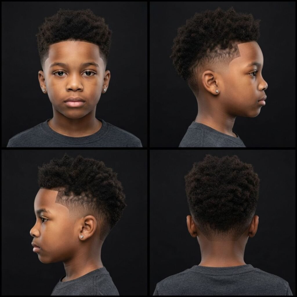 Low Taper Fade for Black Kids (Afro / 4C Hair)