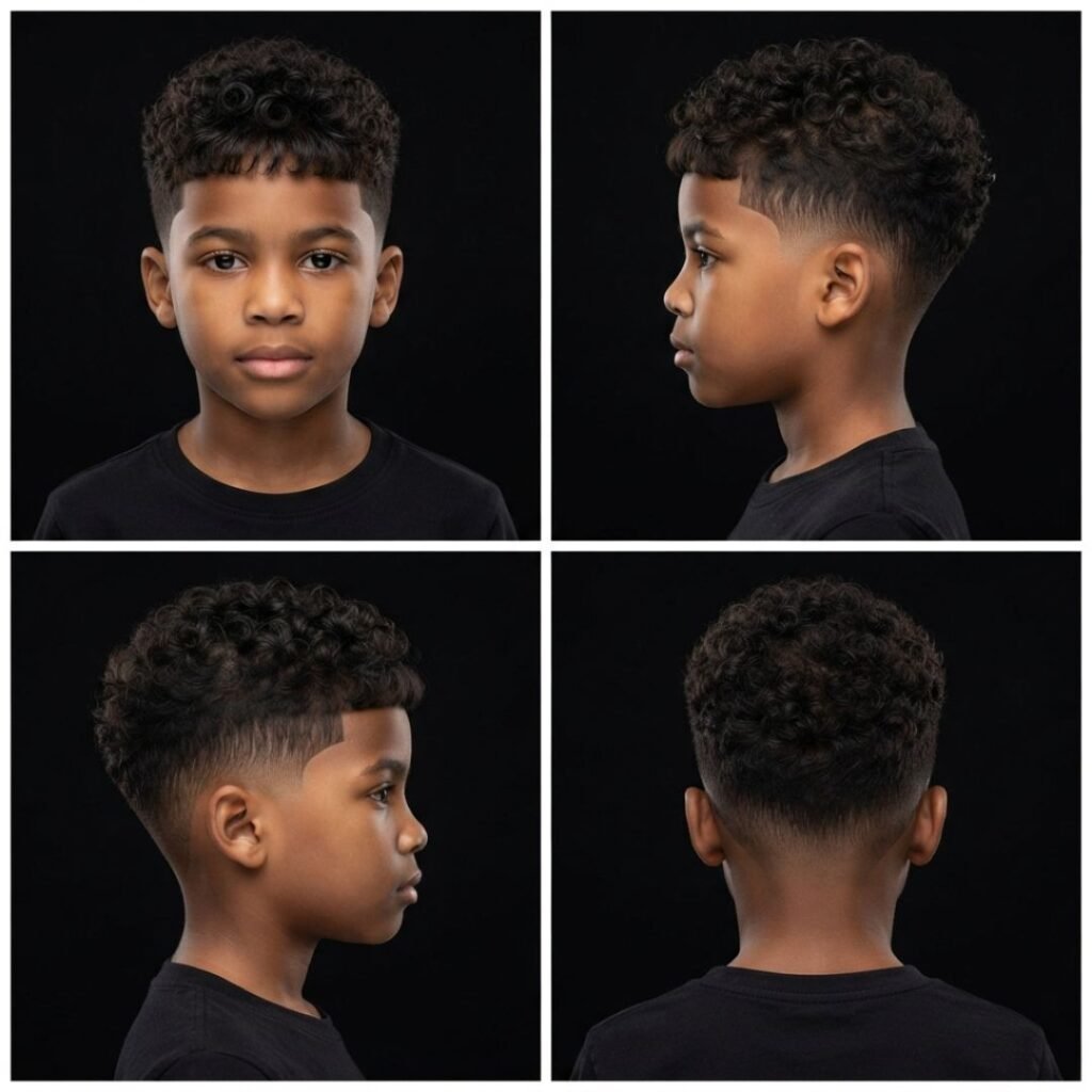 Low Taper Fade for Curly Hair Boys