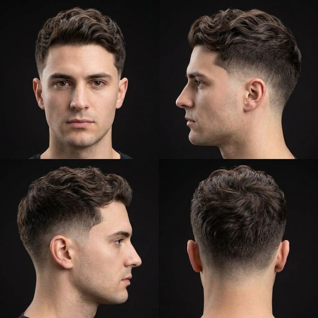 Low Taper Fade with Beach Waves