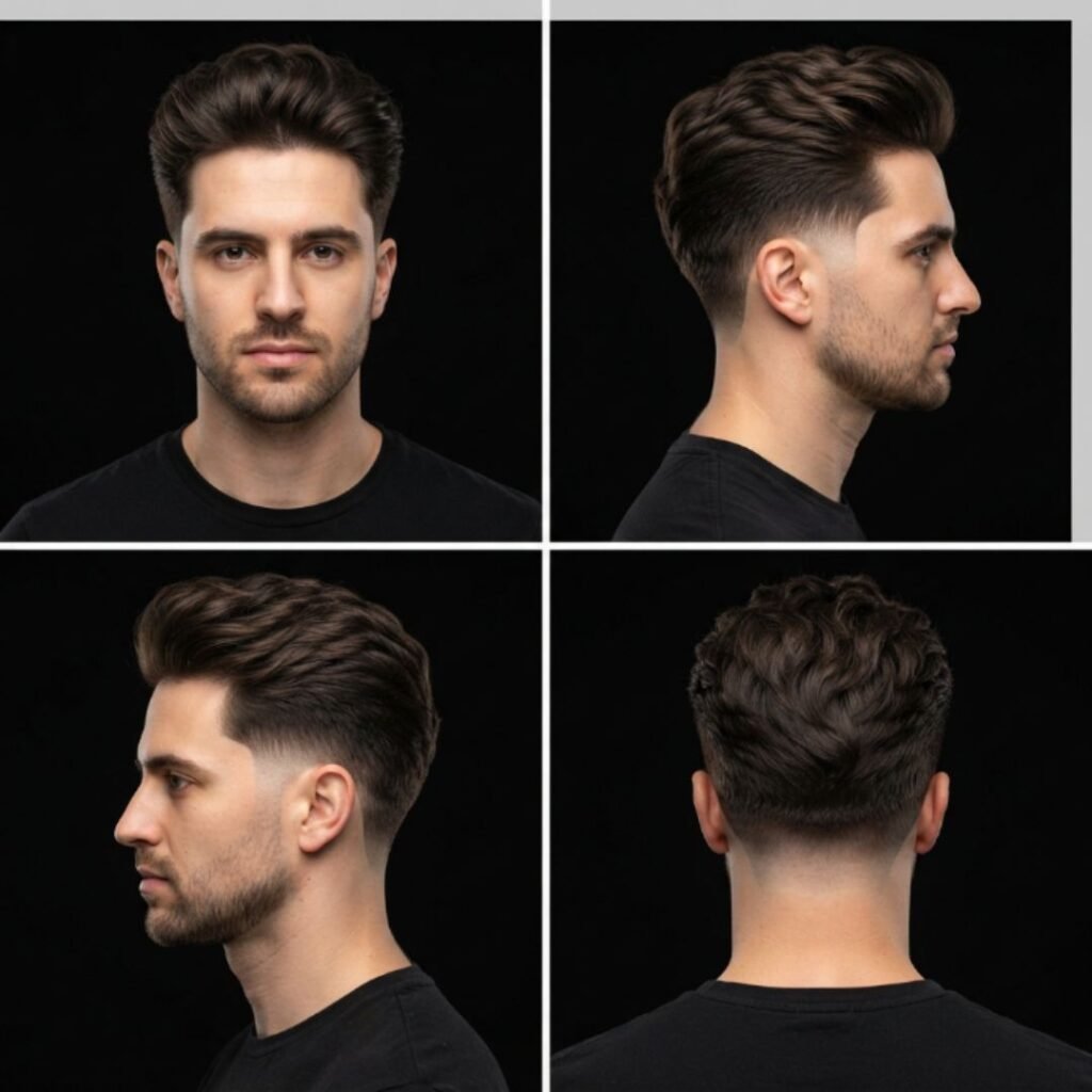 Low Taper Fade with Blowout Long Hair