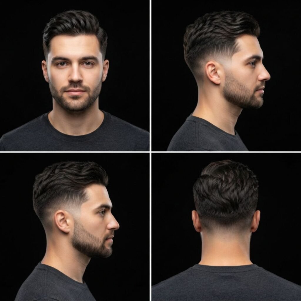 Low Taper Fade with Comb Over