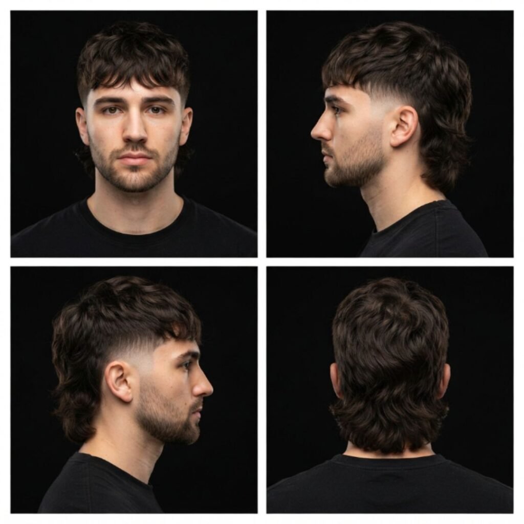 Low Taper Fade with Long Wolf Cut