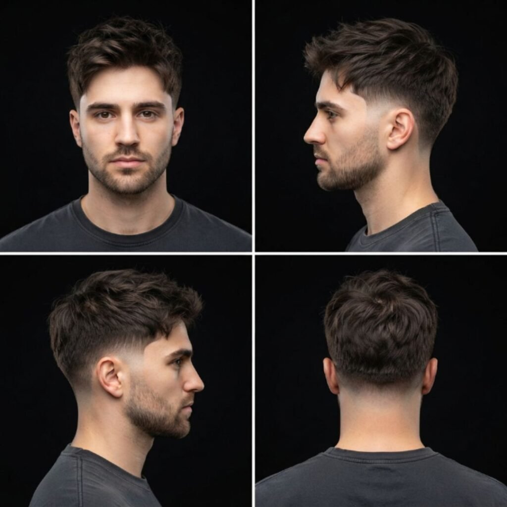 Low Taper Fade with Messy Long Hair