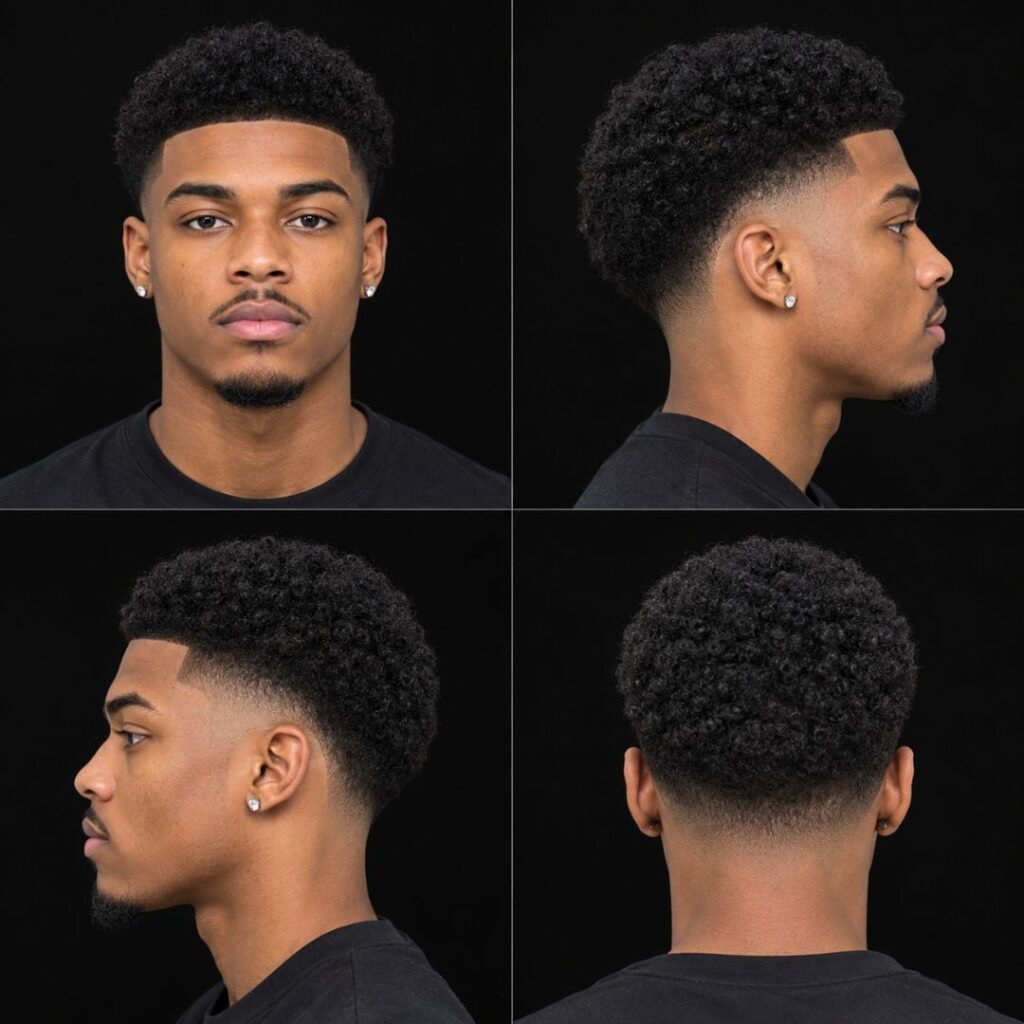 Low Taper Fade with Mini Afro