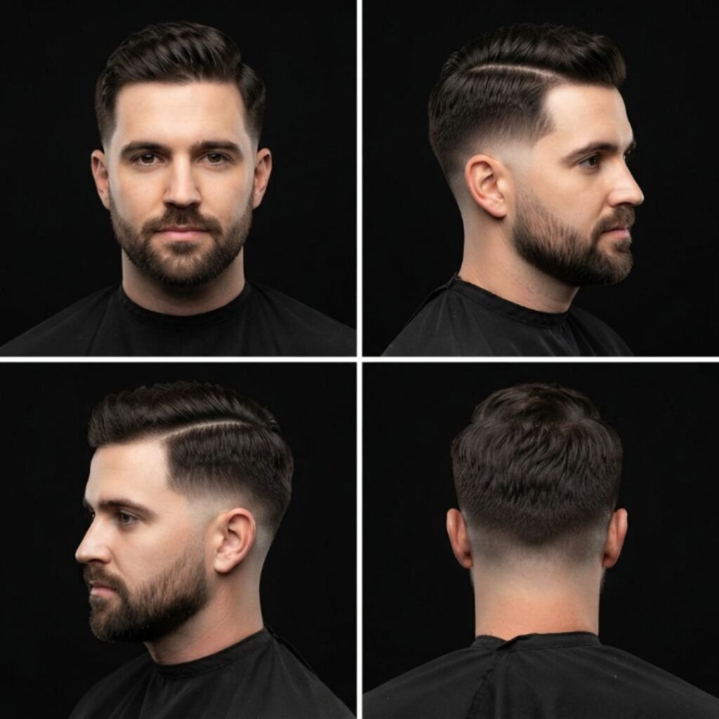 Low Taper Fade with Side Part