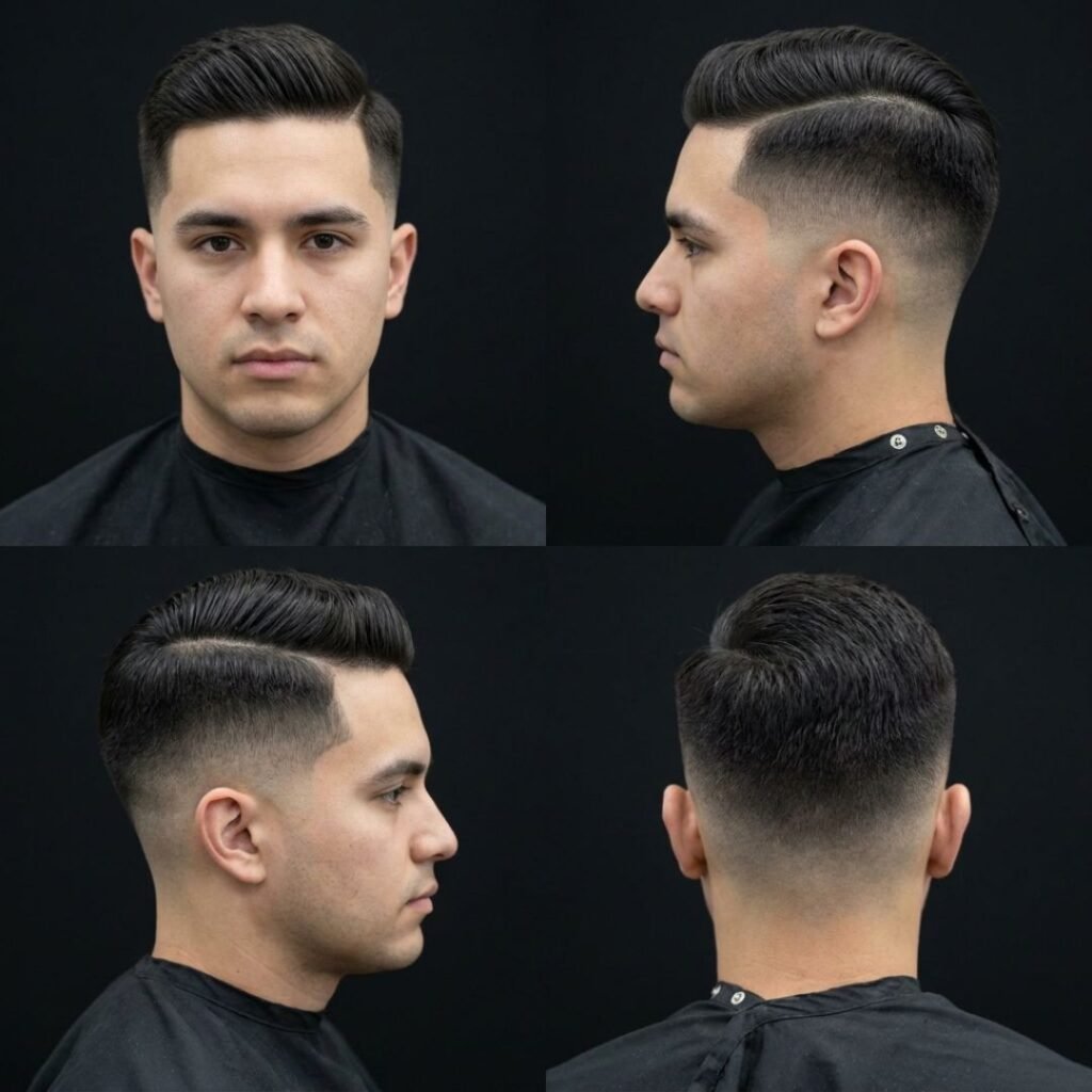 Low Taper Fade with Side Part