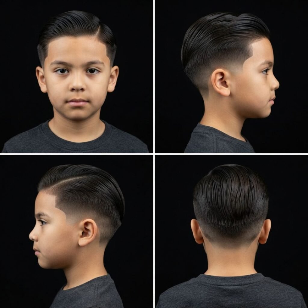 Low Taper Fade with Slicked-Back Top