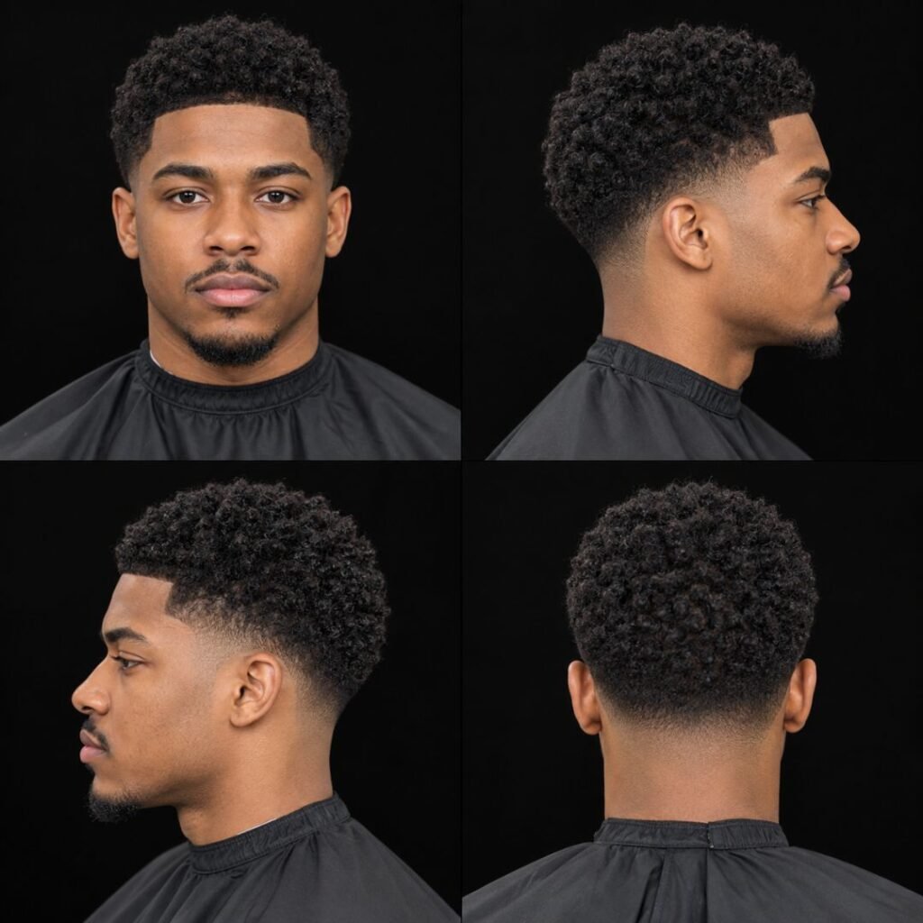 Low Taper Fade with Tight Coils