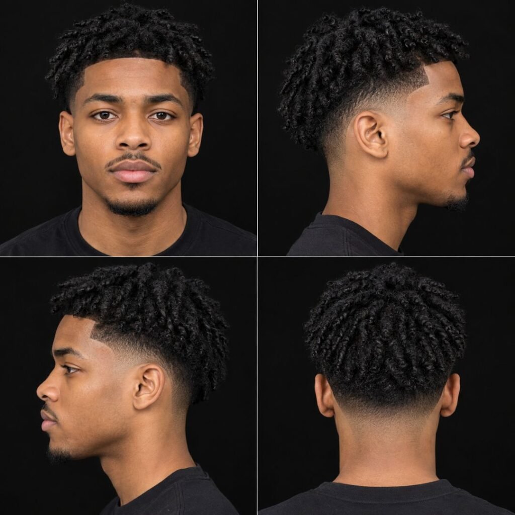 Low Taper Fade with Twist-Out