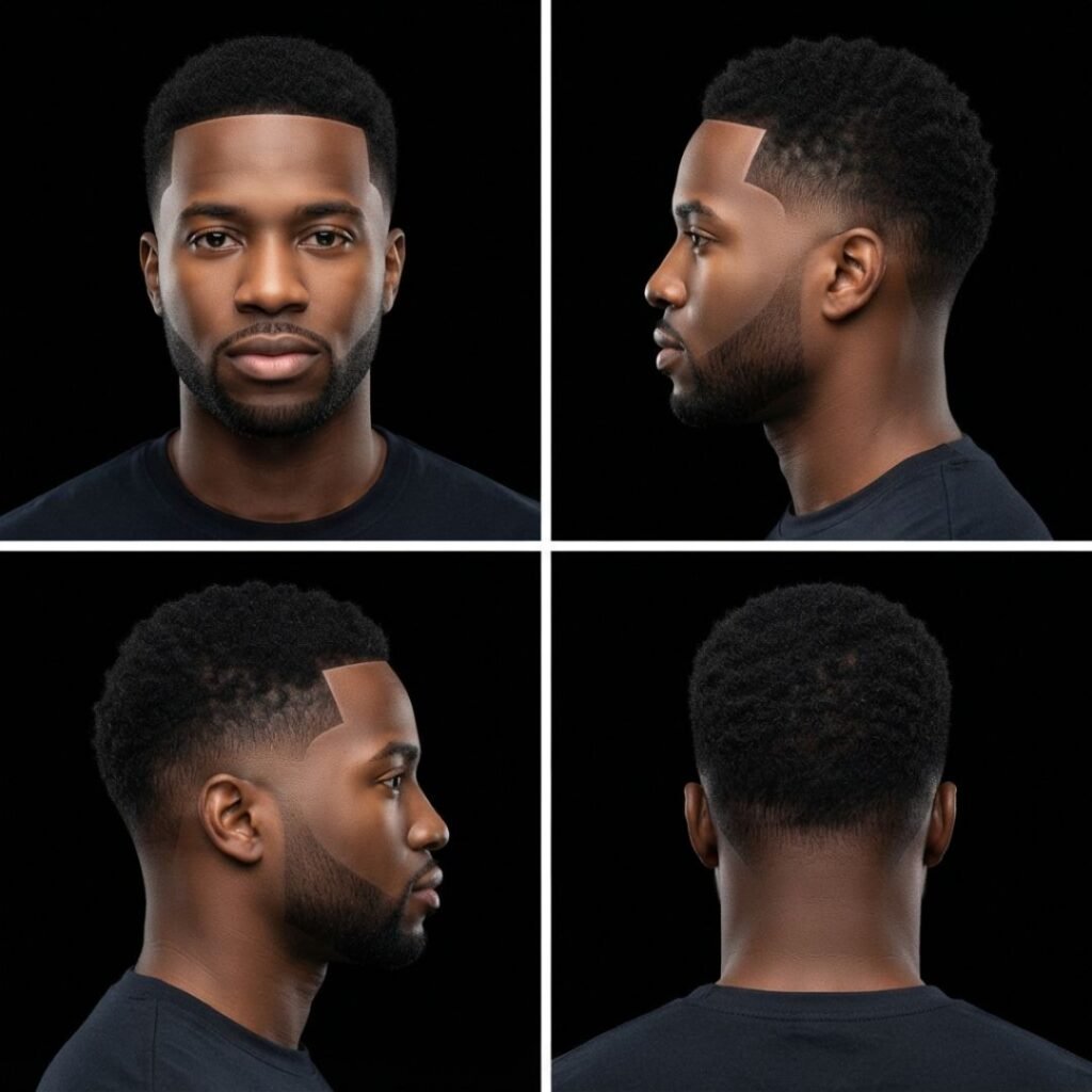 Mid Taper Fade with Full Line-Up and Crisp Edge-Up