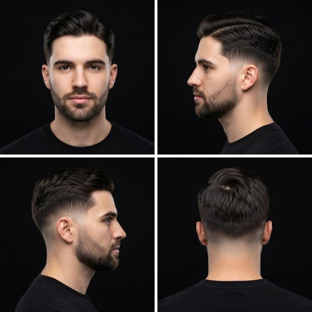 Middle Part with Taper Fade