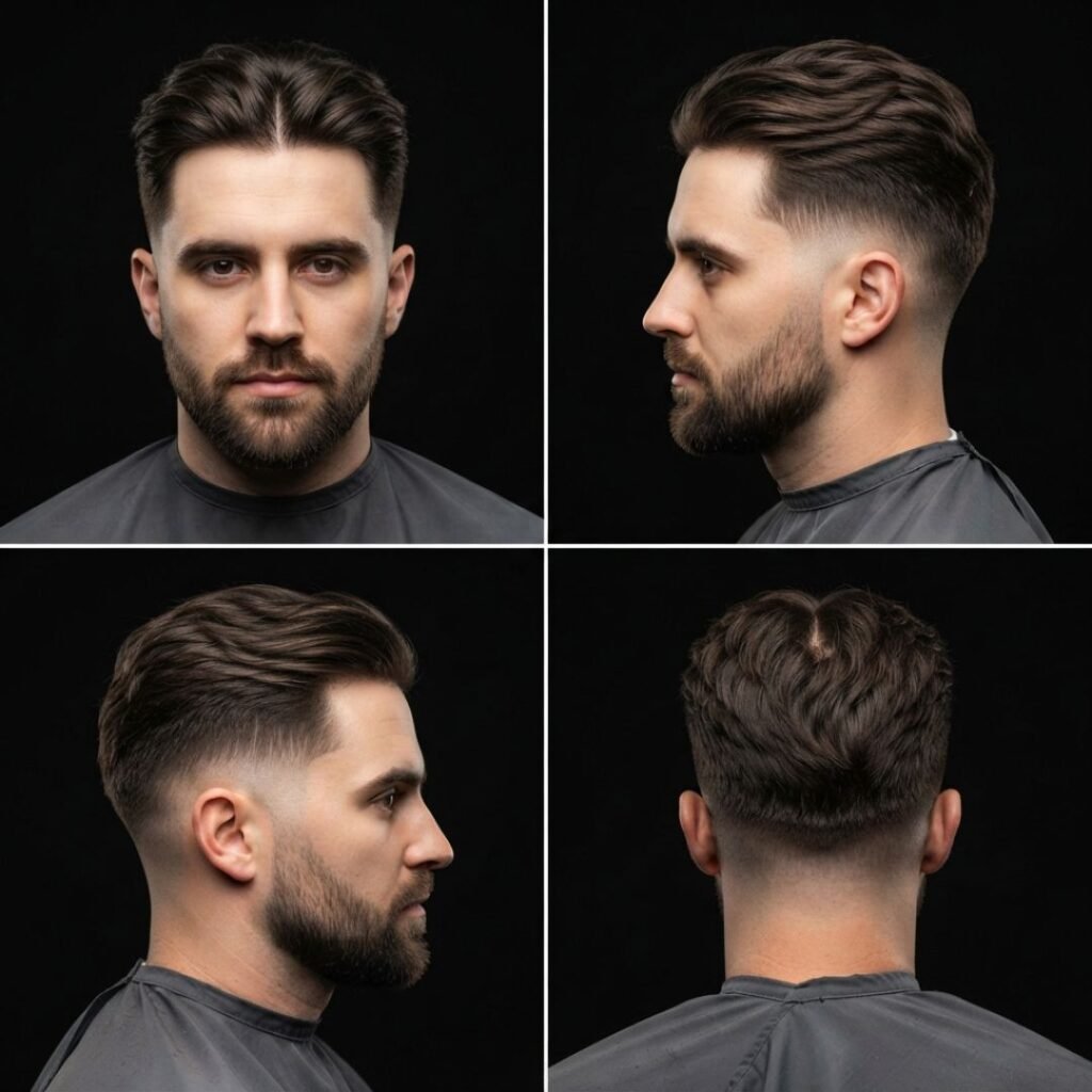 Middle Parted Brush Back