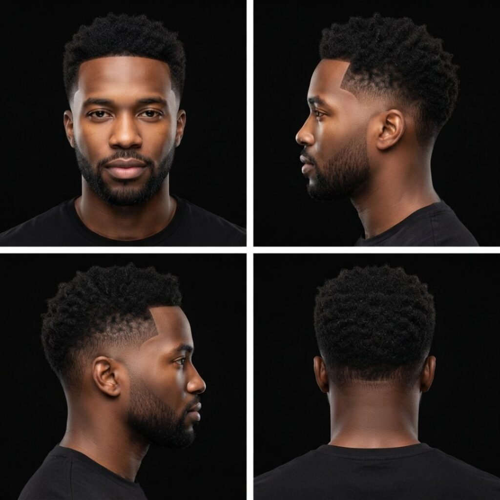 Mini Afro with Mid Taper Fade