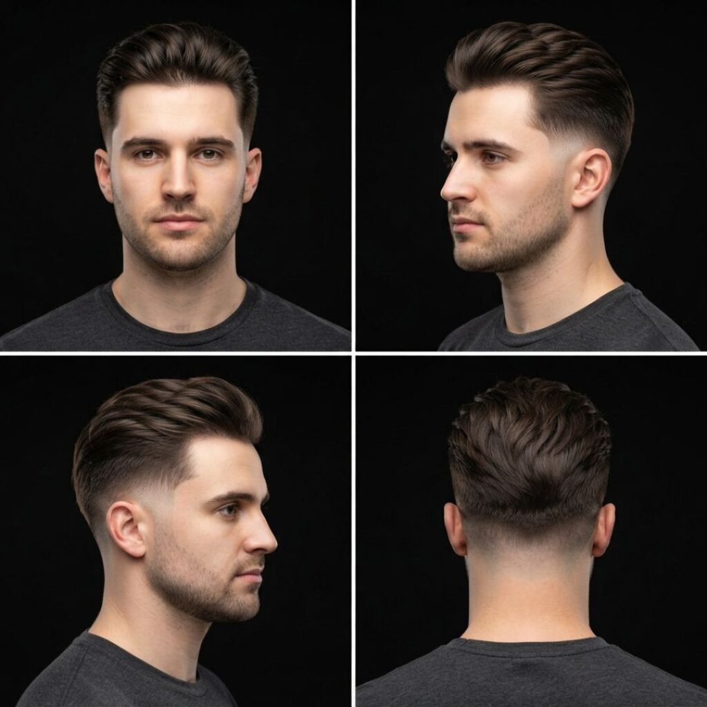 Pompadour Low Taper Fade with Flowing Length