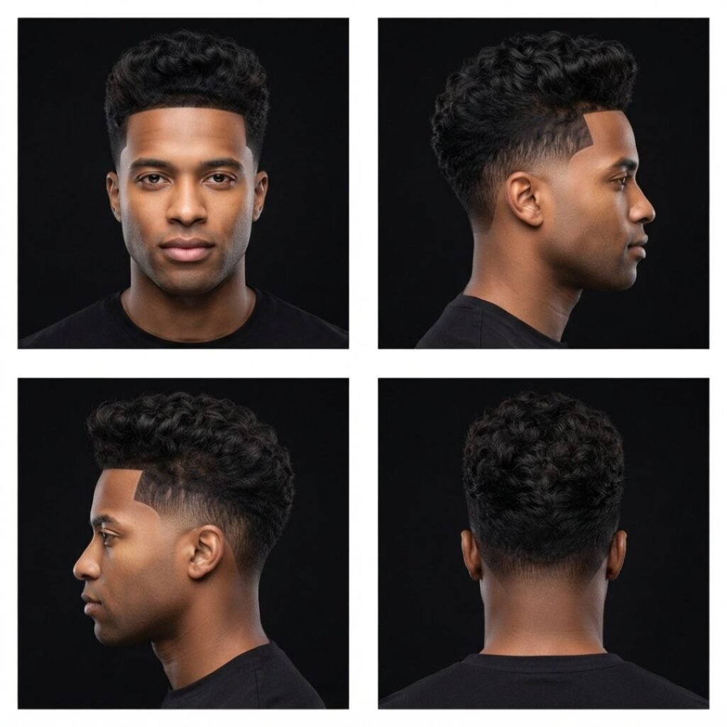Quiff with Mid Taper Fade