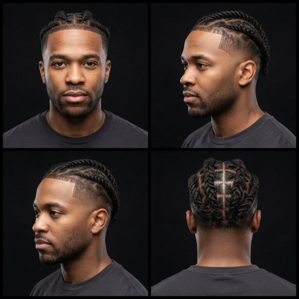 Rope Twists with Mid Taper Fade