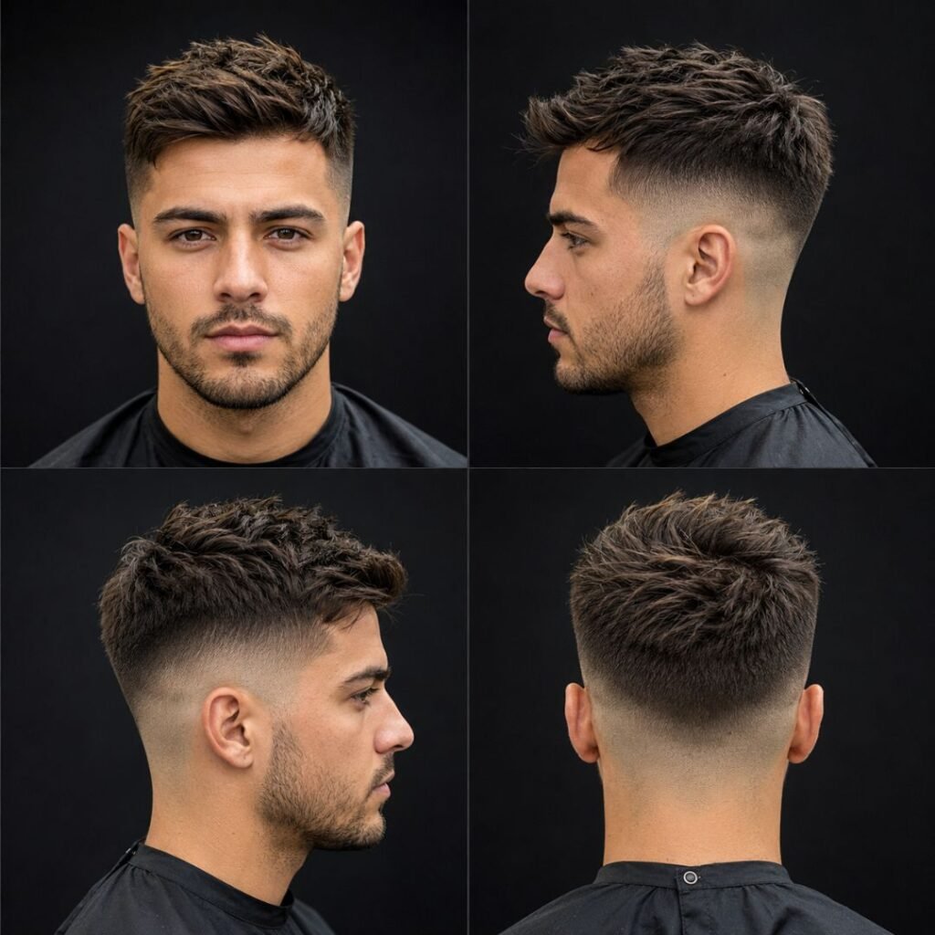 Short Textured Undercut with Mid Fade