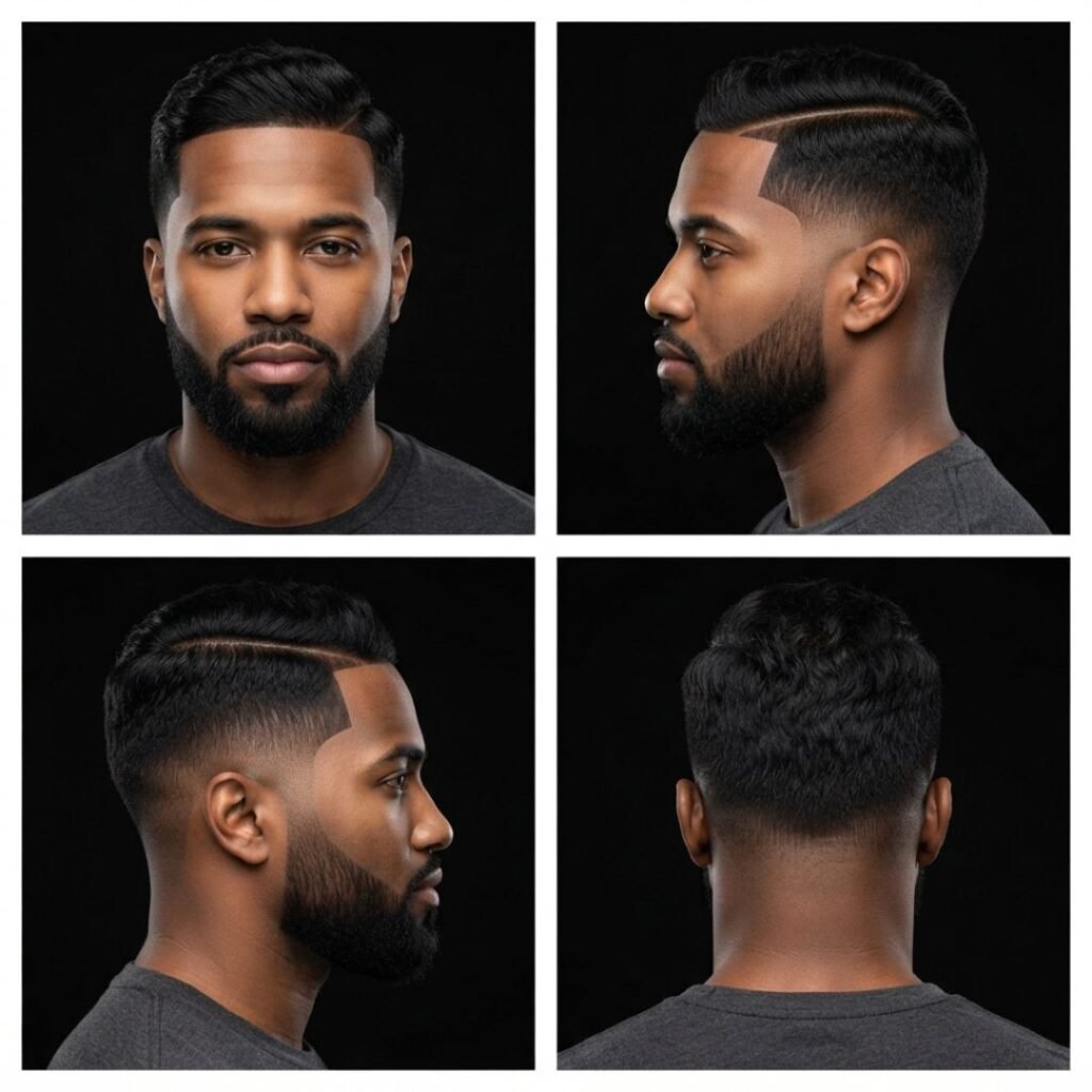 Side Part with Mid Taper Fade