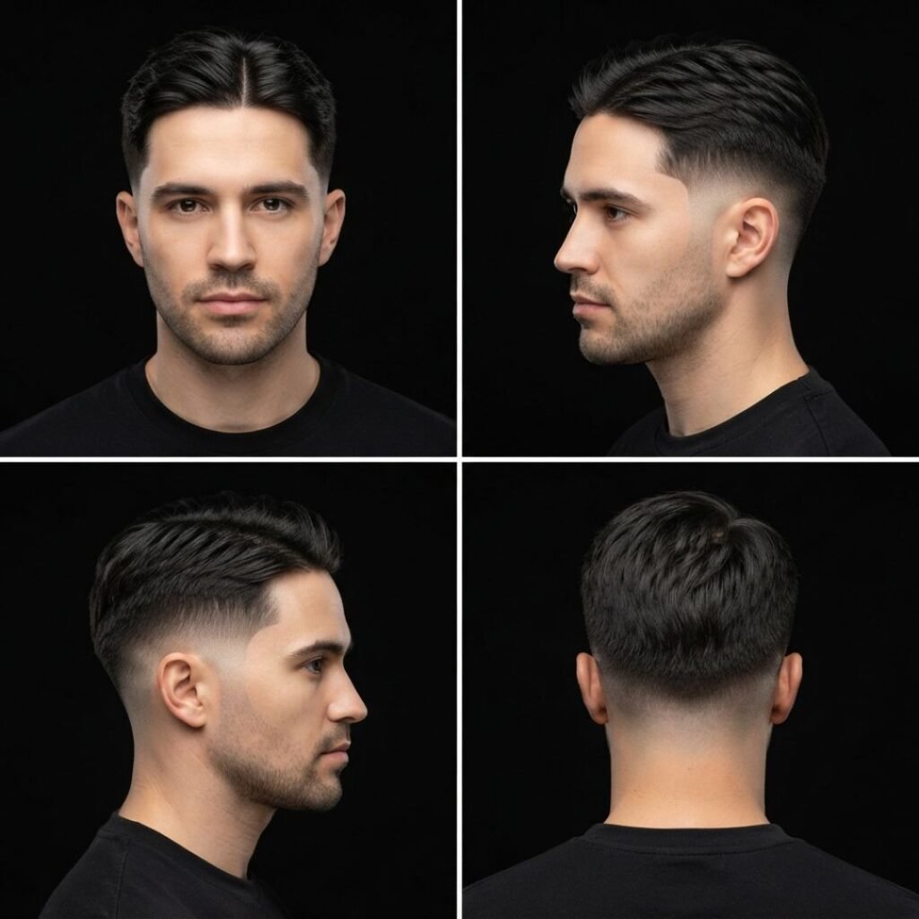 Sleek Middle Part with Short Sides