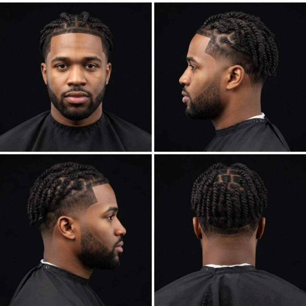 Sponge Twists with Mid Taper Fade