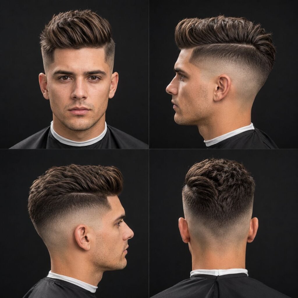 Textured Quiff Undercut Fade
